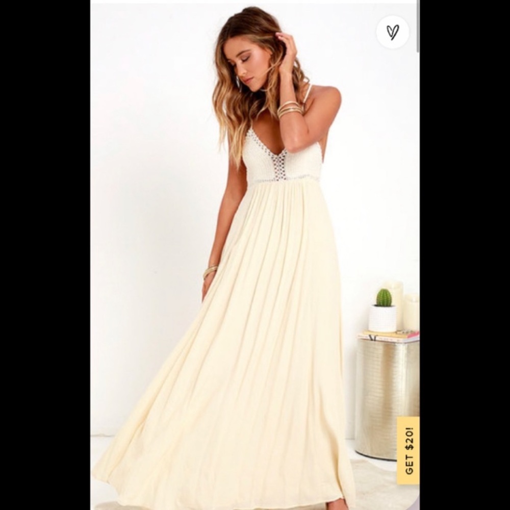 LuLu’s Cream Maxi Dress - Picture 1 of 4